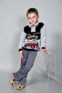 Серенький вязанный свитер для мальчиков 30, 32, 34, 36, 38 
